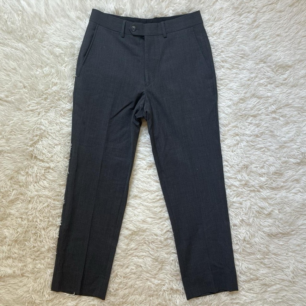 Y2K Prep Black wool dress pants with thin vertical pinstripes, size 30S